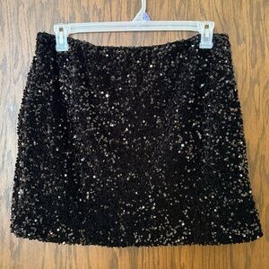 ✨NWOT Black Sequin Mini Skirt Stretchy
